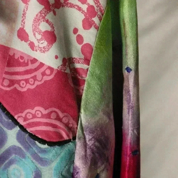 Unique Legacy 55% silk quilted‎ colorful quilted patterned shirt/jacket women S - Picture 4 of 10